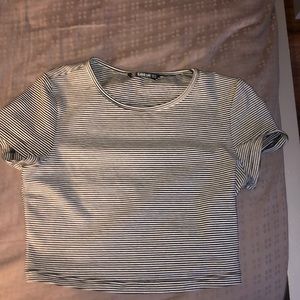 Shein Stripped Cropped Shirt